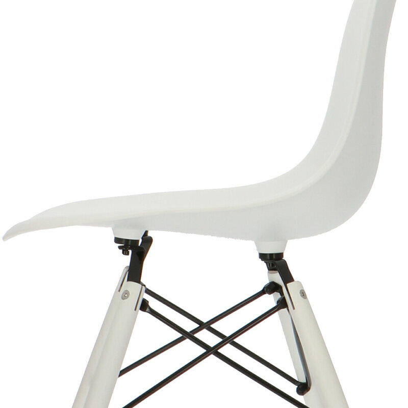 POPfurniture Chaise POP DSW Pieds Blancs Blanc