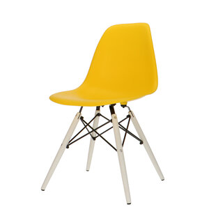 Chaise POP DSW Pieds Blancs Jaune POPfurniture Chaise POP DSW Pieds Blancs Jaune