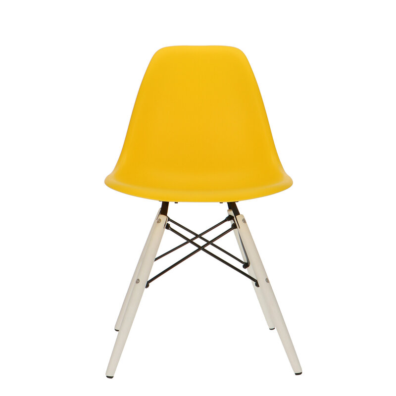 Chaise POP DSW Pieds Blancs Jaune POPfurniture Chaise POP DSW Pieds Blancs Jaune