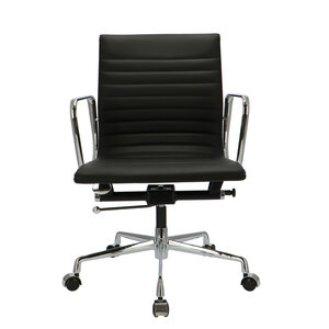 POPfurniture POP Kontorstol EA 117 Sort Læder