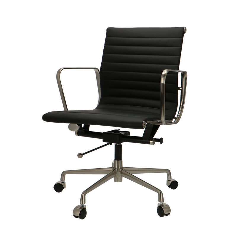 POPfurniture Chaise De Bureau POP EA 117 Premium Noir Aluminium