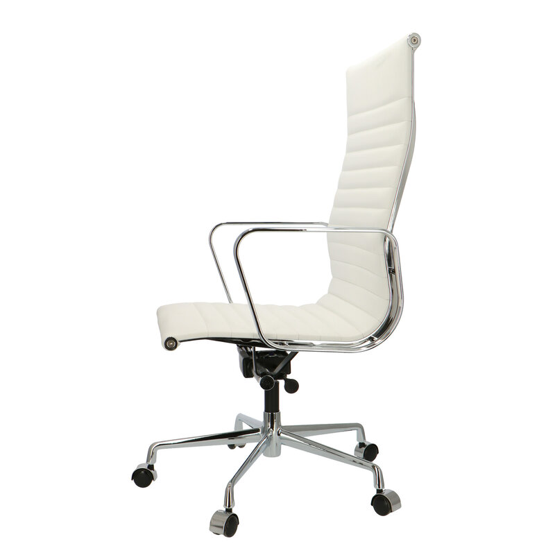 POPfurniture Chaise De Bureau POP EA 119 Blanc Cuir