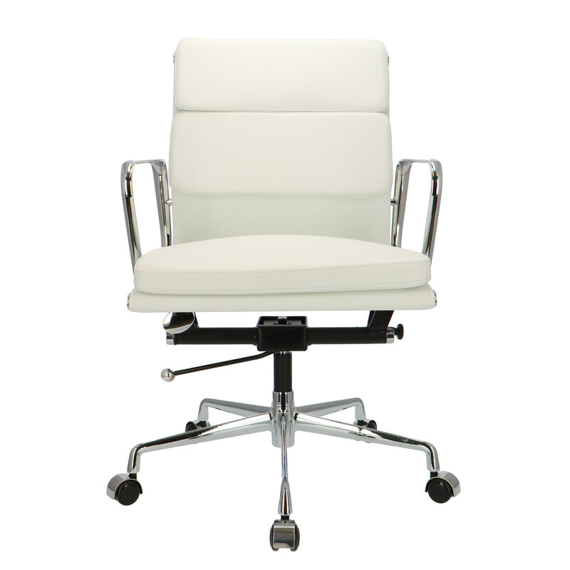 POP Kontorsstol EA 217 Vit Läder POPfurniture POP Kontorsstol EA 217 Vit Läder