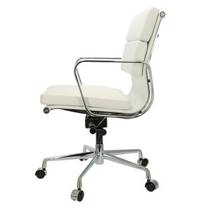 POP Kontorsstol EA 217 Vit Läder POPfurniture POP Kontorsstol EA 217 Vit Läder