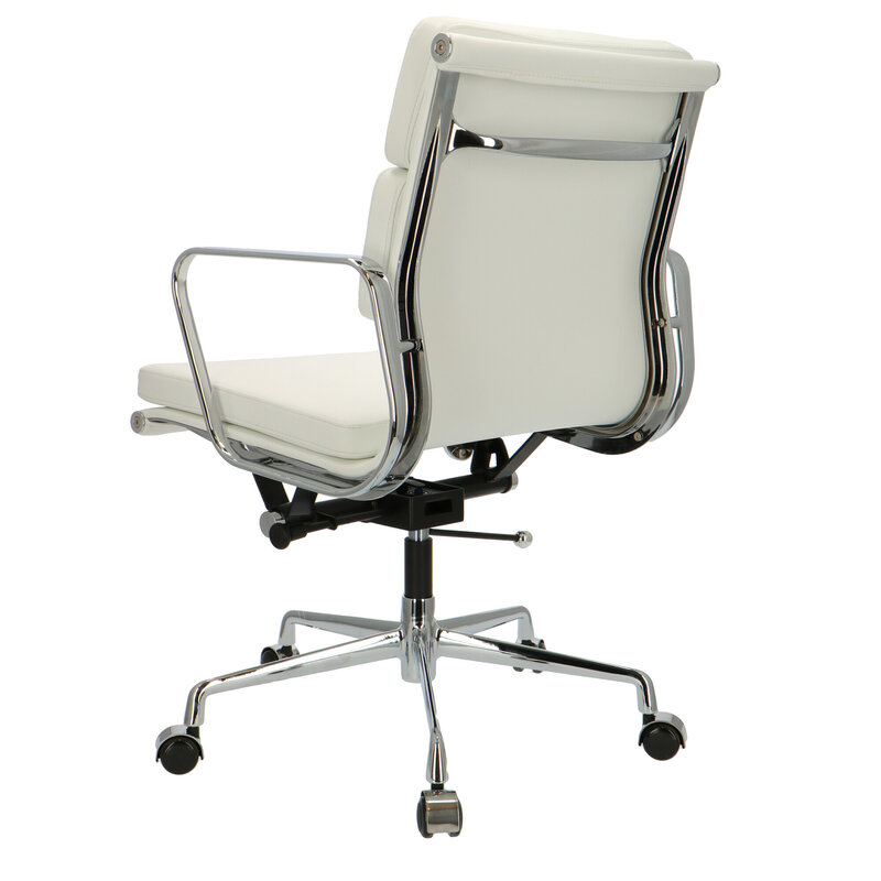 POPfurniture Chaise De Bureau POP EA 217 Blanc Cuir