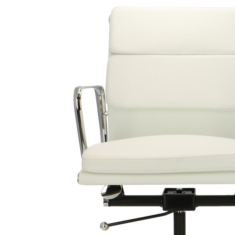 POPfurniture Chaise De Bureau POP EA 217 Blanc Cuir