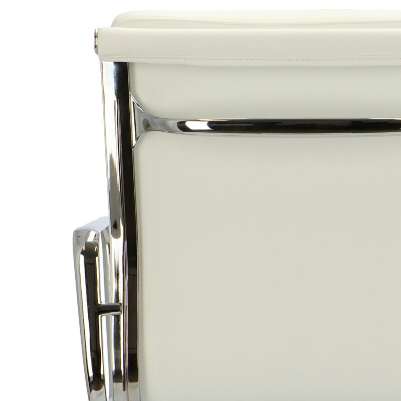 POPfurniture Chaise De Bureau POP EA 217 Blanc Cuir