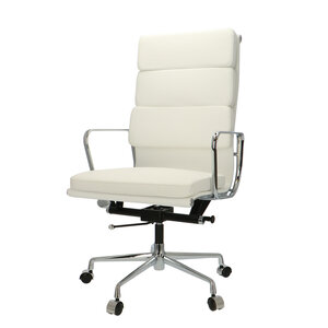 POPfurniture POP Kontorstol EA 219 Hvid Læder