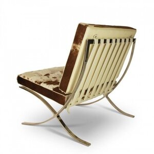 Chaise Barcelona Cuir De Vachette Marron/Crème Barcelona chair Chaise Barcelona Cuir De Vachette Marron/Crème