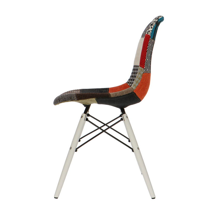 POPfurniture POP Stol DSW Hvid Chassis Patchwork