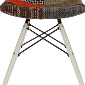 POPfurniture POP Stuhl DSW Weißes Untergestell Patchwork