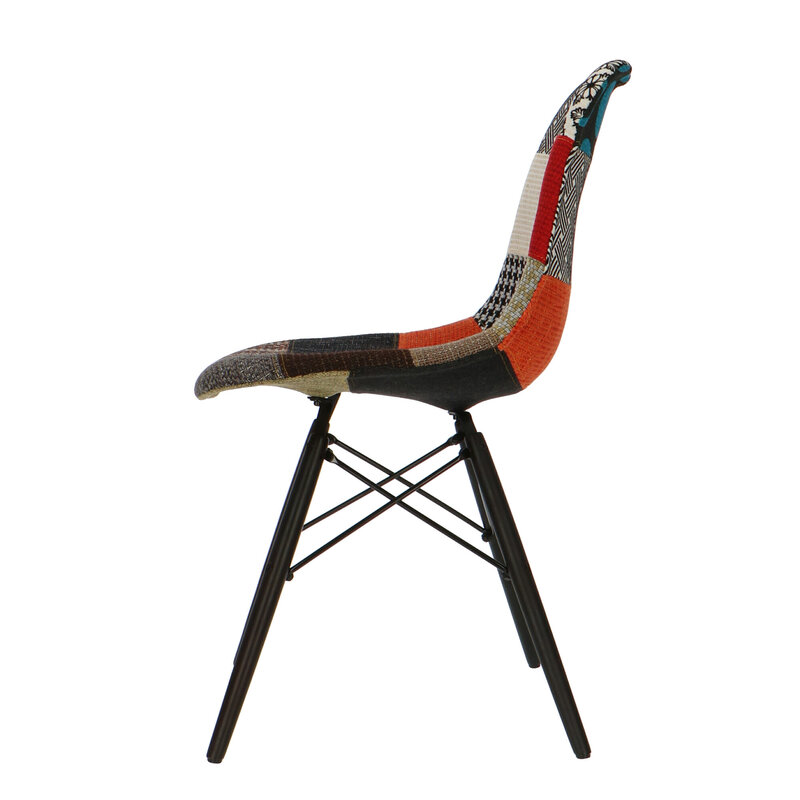 POP Stol DSW Mørkt Chassis Patchwork POPfurniture POP Stol DSW Mørkt Chassis Patchwork