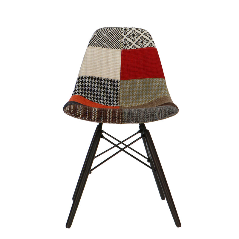 POPfurniture POP Stuhl DSW dunkles Untergestell Patchwork