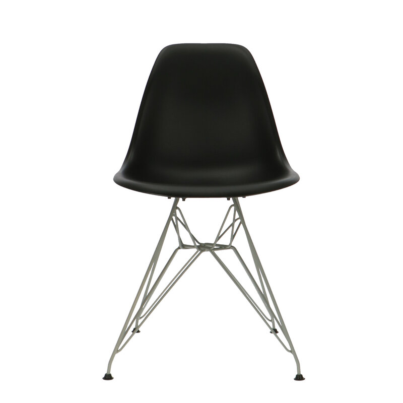 POPfurniture POP Stuhl DSR Graues Untergestell Schwarz