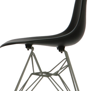 POPfurniture Chaise POP DSR Pieds Gris Noir