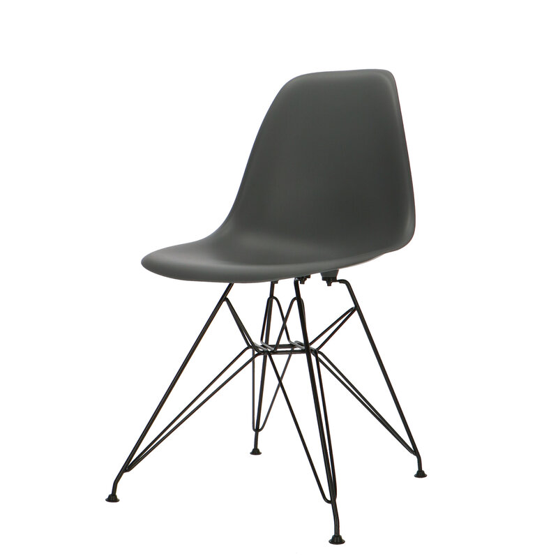 POPfurniture Chaise POP DSR Pieds Noirs Anthracite