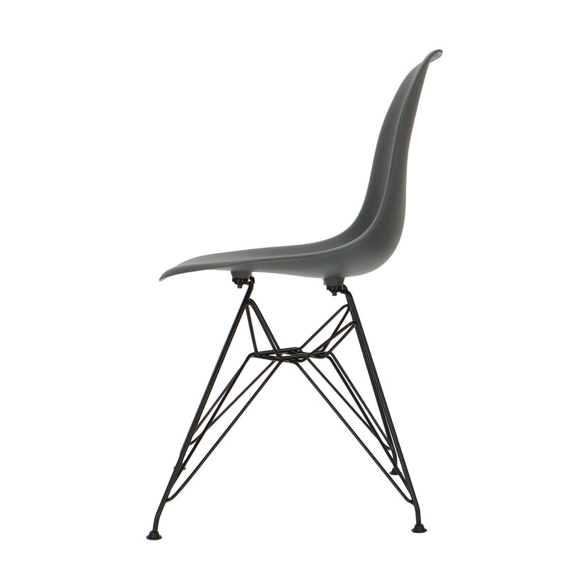 POPfurniture Chaise POP DSR Pieds Noirs Anthracite