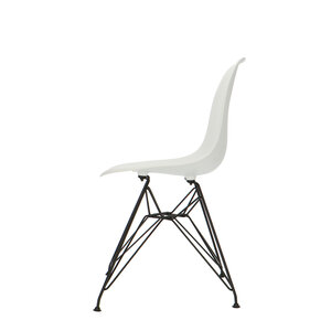 POPfurniture Chaise POP DSR Pieds Noirs Blanc