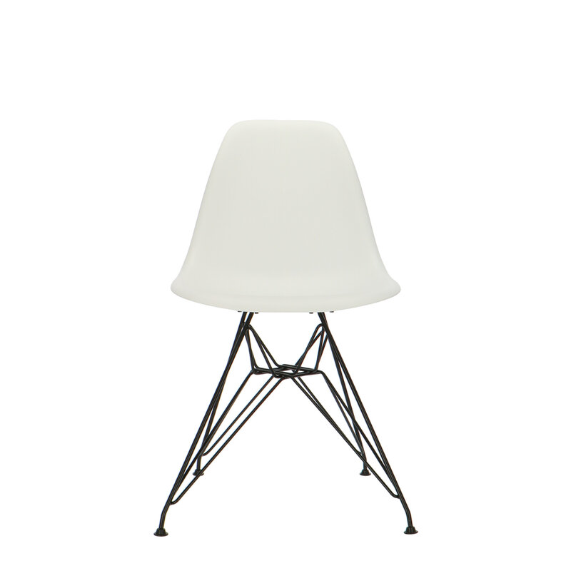 POPfurniture POP Stuhl DSR Schwarzes Untergestell Weiß