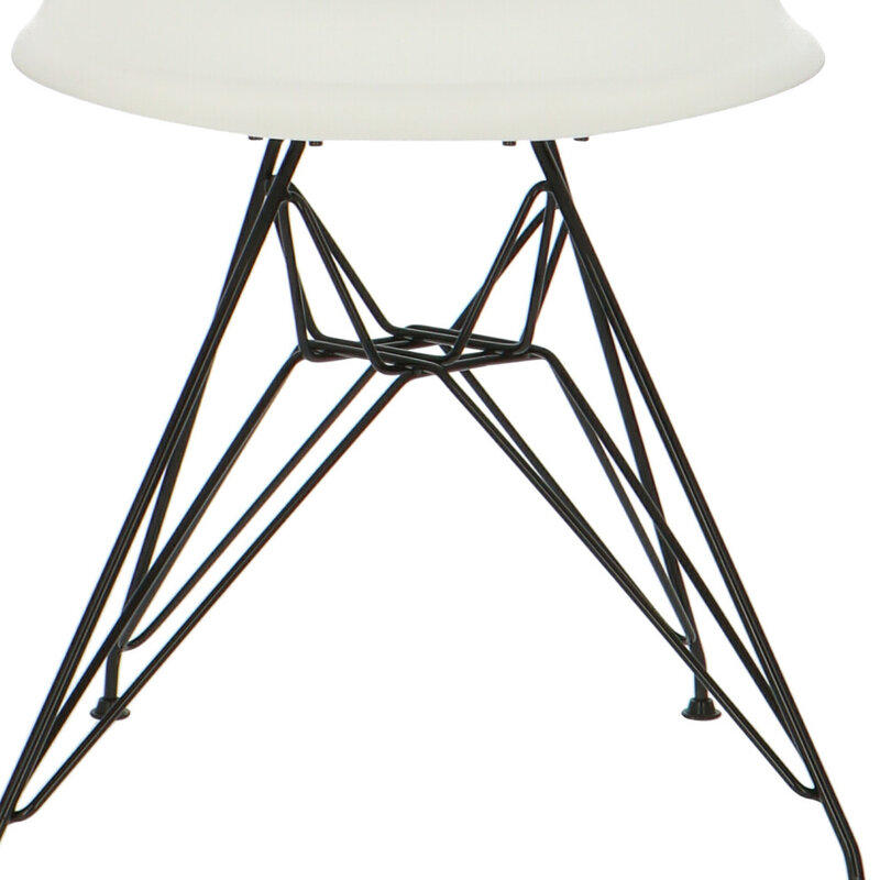 POPfurniture POP Stuhl DSR Schwarzes Untergestell Weiß