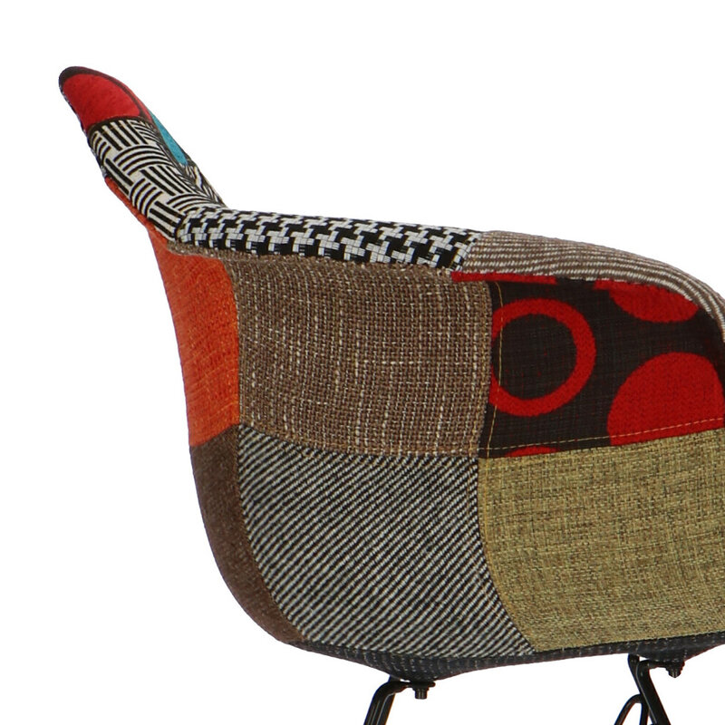 POPfurniture POP Stuhl DAR Schwarzes Untergestell Patchwork