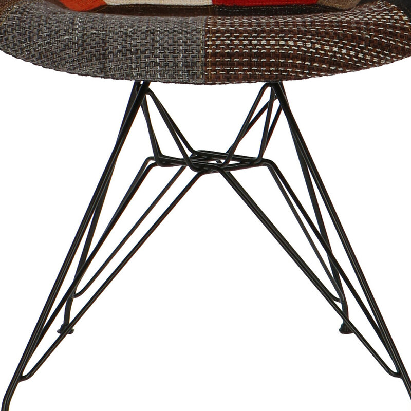 POPfurniture POP Stuhl DAR Schwarzes Untergestell Patchwork