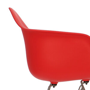 POPfurniture Chaise POP DAR Pieds Gris Rouge