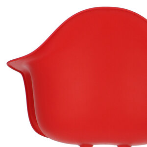 POPfurniture Chaise POP DAR Pieds Gris Rouge