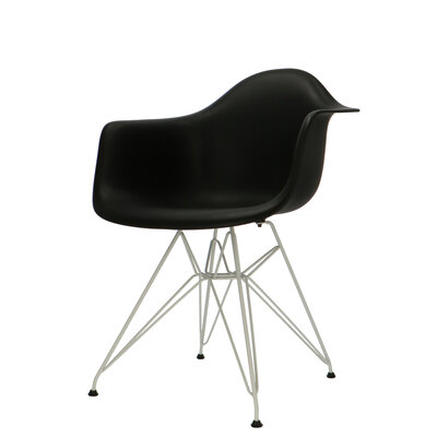 POPfurniture Chaise POP DAR Pieds Blancs Noir Chaise POP DAR Pieds Blancs Noir