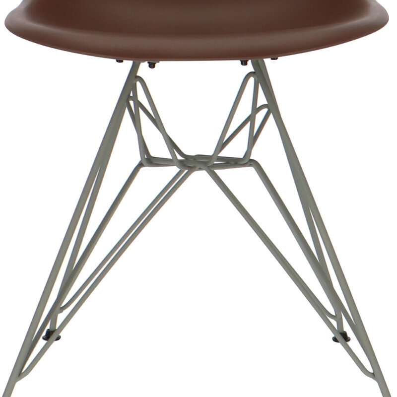 POPfurniture Chaise POP DSR Pieds Gris Brun