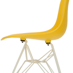 POPfurniture Chaise POP DSR Pieds Blancs Jaune