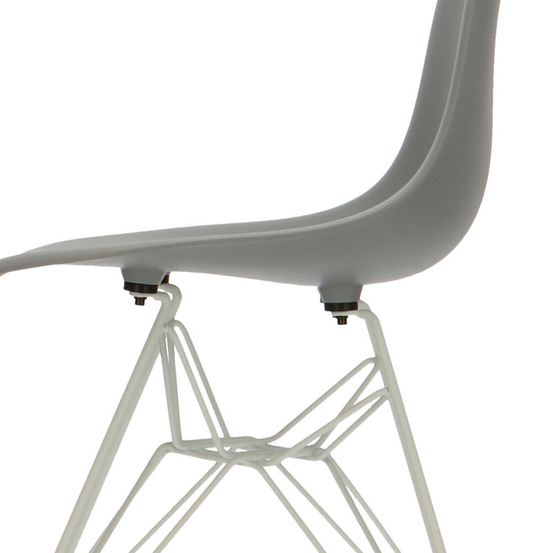 POPfurniture POP Stuhl DSR Weißes Untergestell Grau