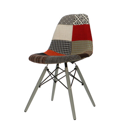 POPfurniture POP Stol DSW Grå Chassis Patchwork POP Stol DSW Grå Chassis Patchwork