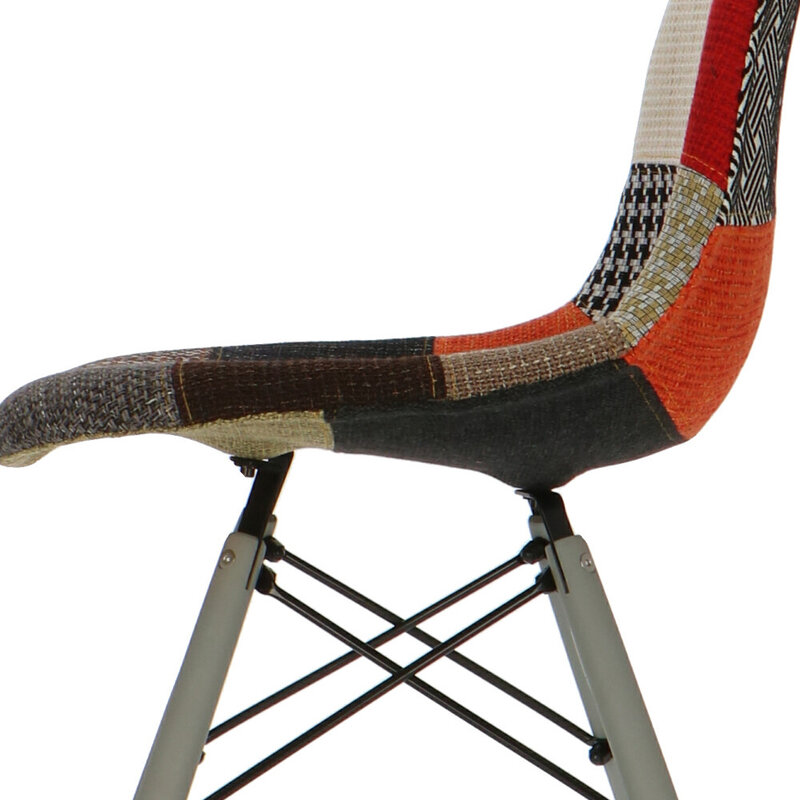 POPfurniture POP Stuhl DSW Graues Untergestell Patchwork