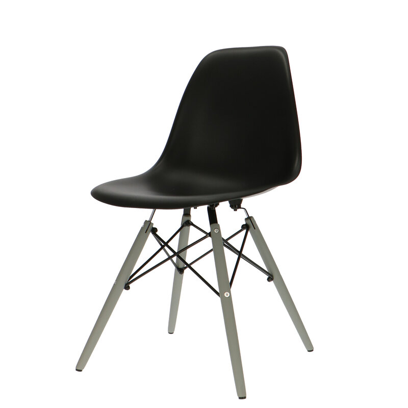 POPfurniture POP Stuhl DSW Graues Untergestell Schwarz