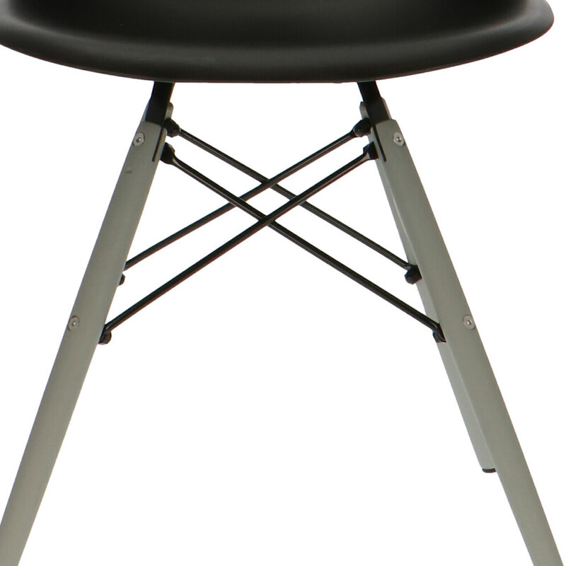 POPfurniture Chaise POP DSW Pieds Gris Noir