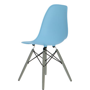 POPfurniture Chaise POP DSW Pieds Gris Bleu