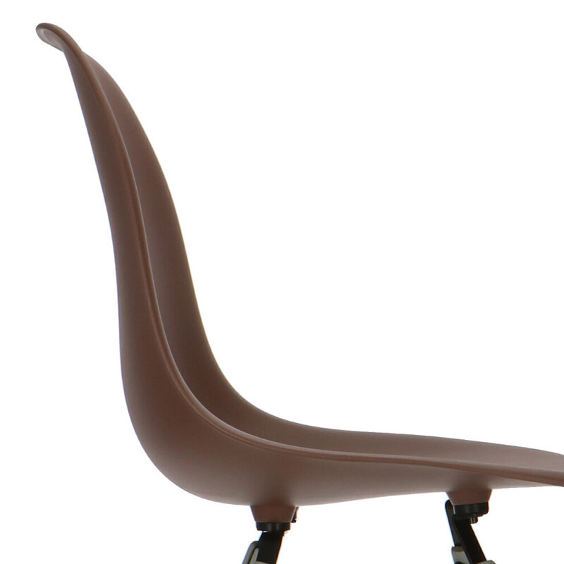 POPfurniture POP Stuhl DSW Graues Untergestell Braun