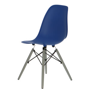 POPfurniture Chaise POP DSW Pieds Gris Bleu FoncÃ©