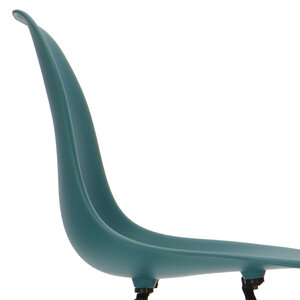 POPfurniture Chaise POP DSW Pieds Gris Bleu Petrole