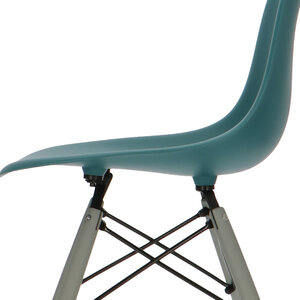 POPfurniture Chaise POP DSW Pieds Gris Bleu Petrole
