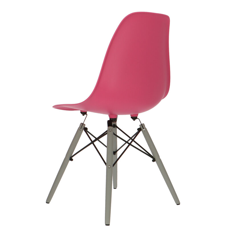 POPfurniture Chaise POP DSW Pieds Gris Rose