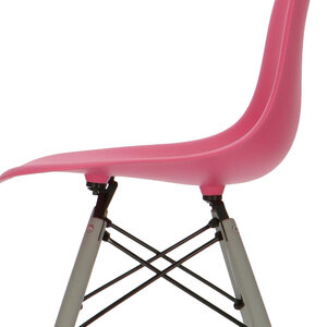 POPfurniture Chaise POP DSW Pieds Gris Rose