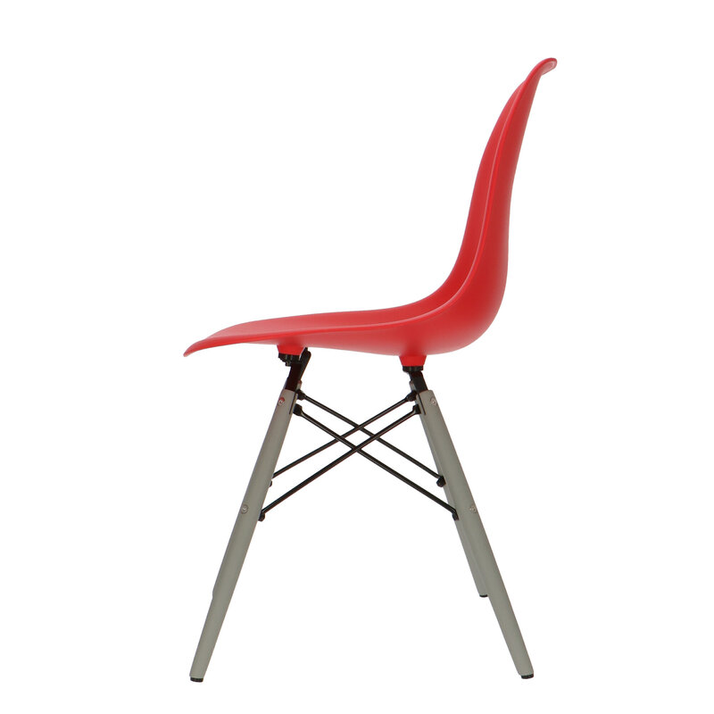 POPfurniture POP Stuhl DSW Graues Untergestell Rot