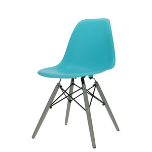 POPfurniture Chaise POP DSW Pieds Gris Turquoise