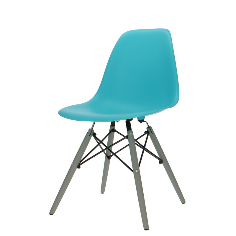 POPfurniture Chaise POP DSW Pieds Gris Turquoise