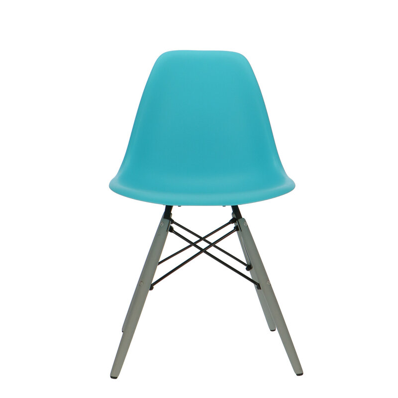 POPfurniture Chaise POP DSW Pieds Gris Turquoise