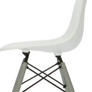 POPfurniture Chaise POP DSW Pieds Gris Blanc