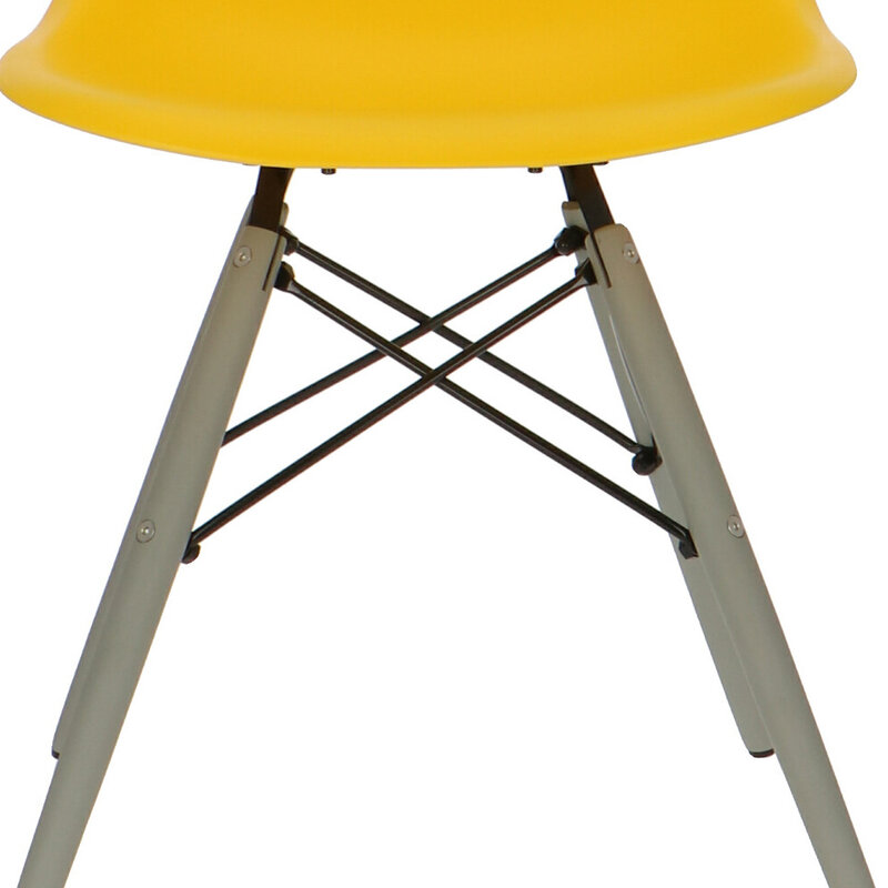 POPfurniture Chaise POP DSW Pieds Gris Jaune