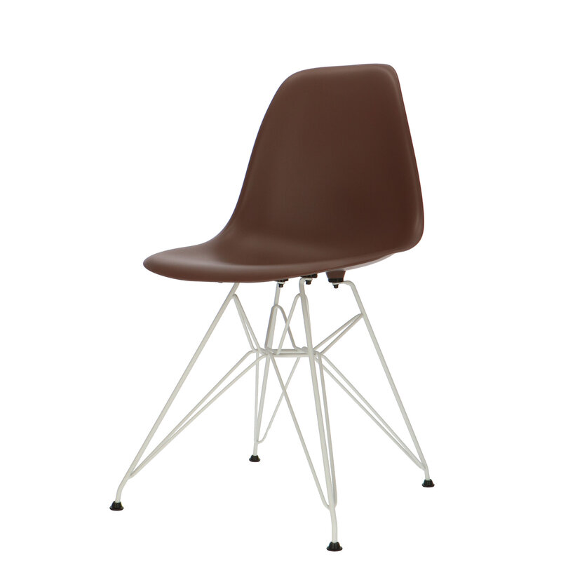 POPfurniture Chaise POP DSR Pieds Blancs Brun